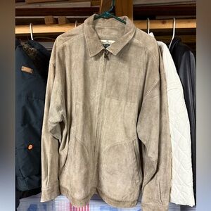 Tommy Bahamas Men’s 100% Leather Zip Up Field Coat Barn Jacket